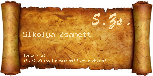 Sikolya Zsanett névjegykártya